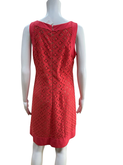Jessica Howard Coral Geometric Lace Sheath Dress | Size 6