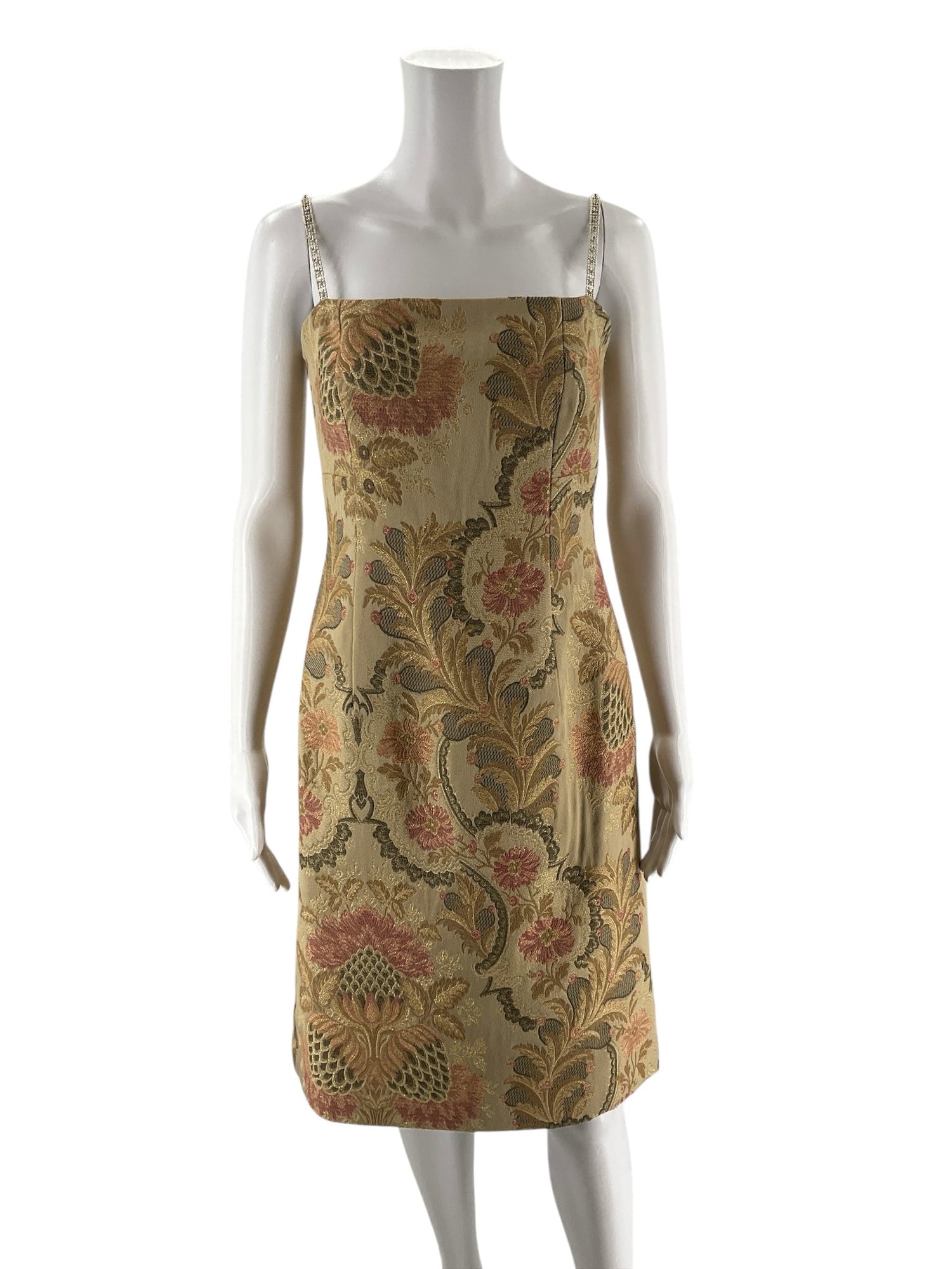 Kay Unger Tan/Mauve/Gold Pre-Owned Ladies Dress - Size 4