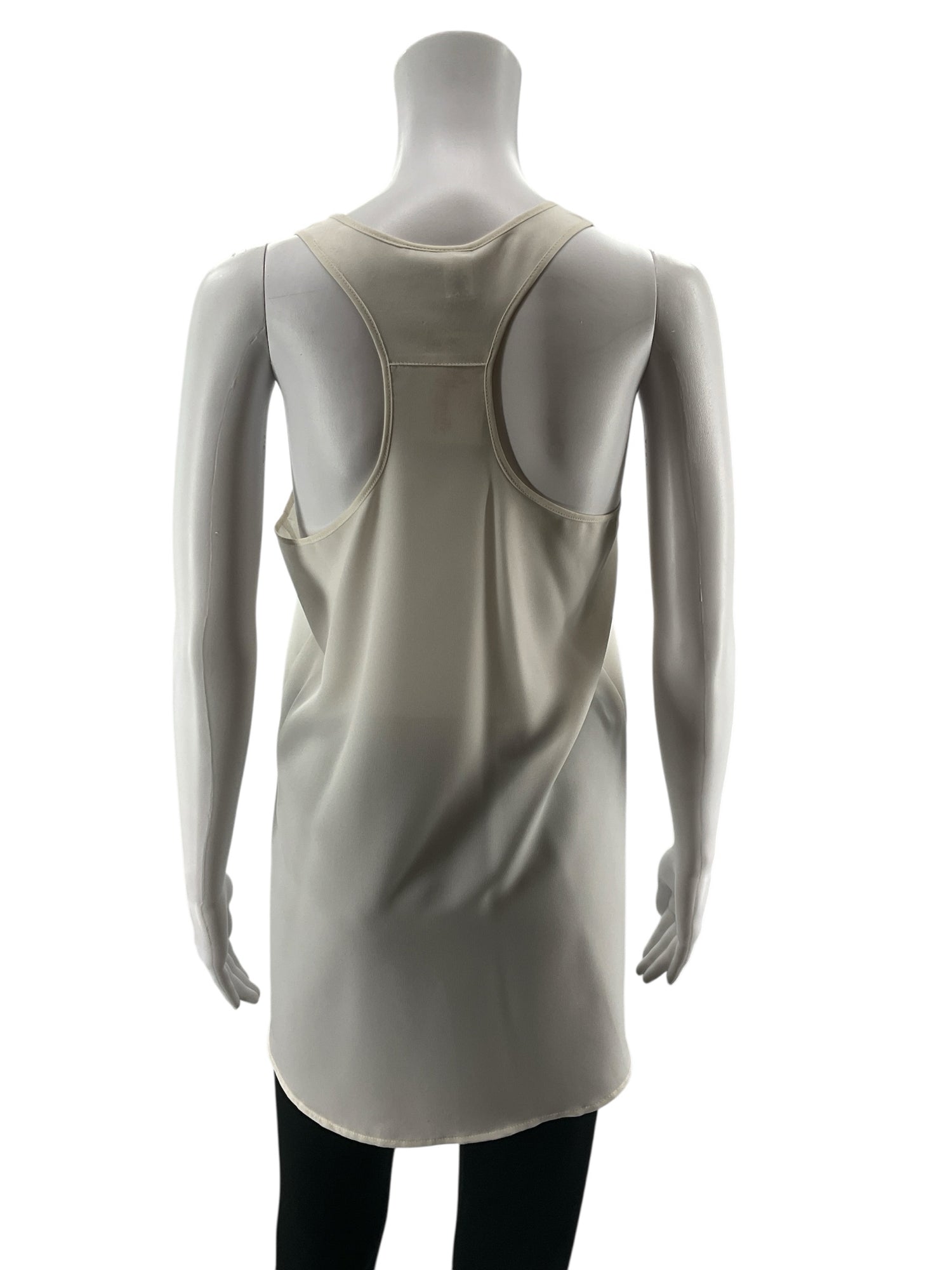 Abound Racerback High-Low Tunic Tank Top Cream Size Small