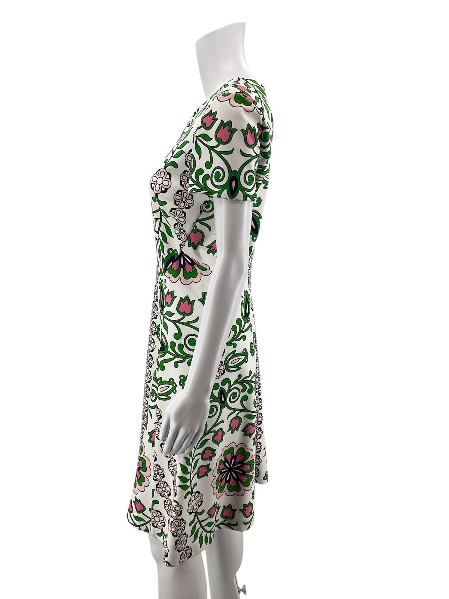 Tory Burch Ravena Floral Knit Fit &amp; Flare Dress Size Small