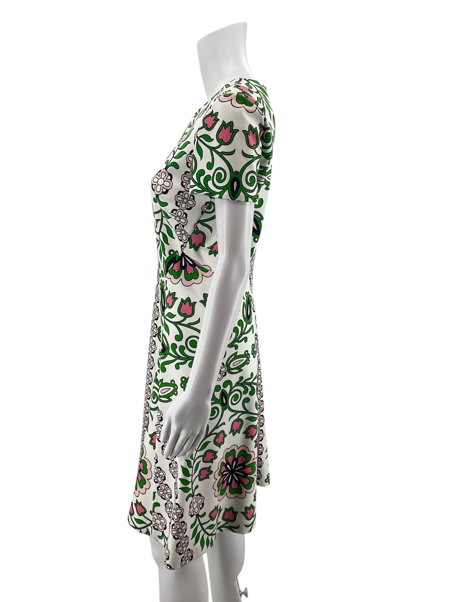 Tory Burch Ravena Floral Knit Fit &amp; Flare Dress Size Small