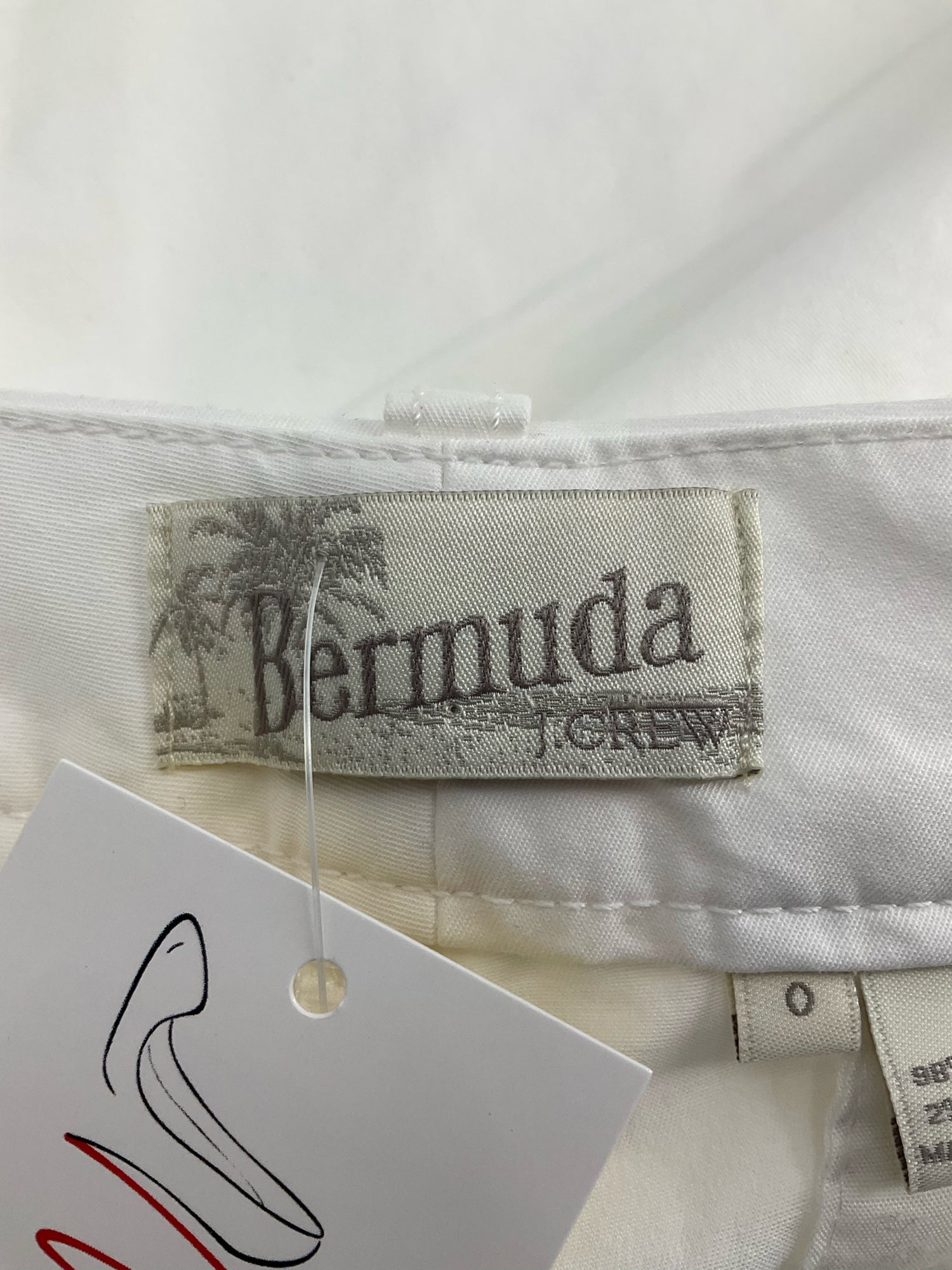 J.Crew White Shorts White Bermuda Chino Shorts Stretch Cotton Twill Size 0 - Size 0
