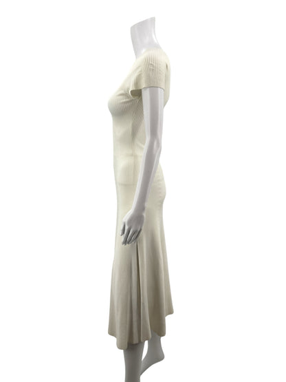 Zara Cream Ribbed Pre-Owned Ladies Dress - Size Small