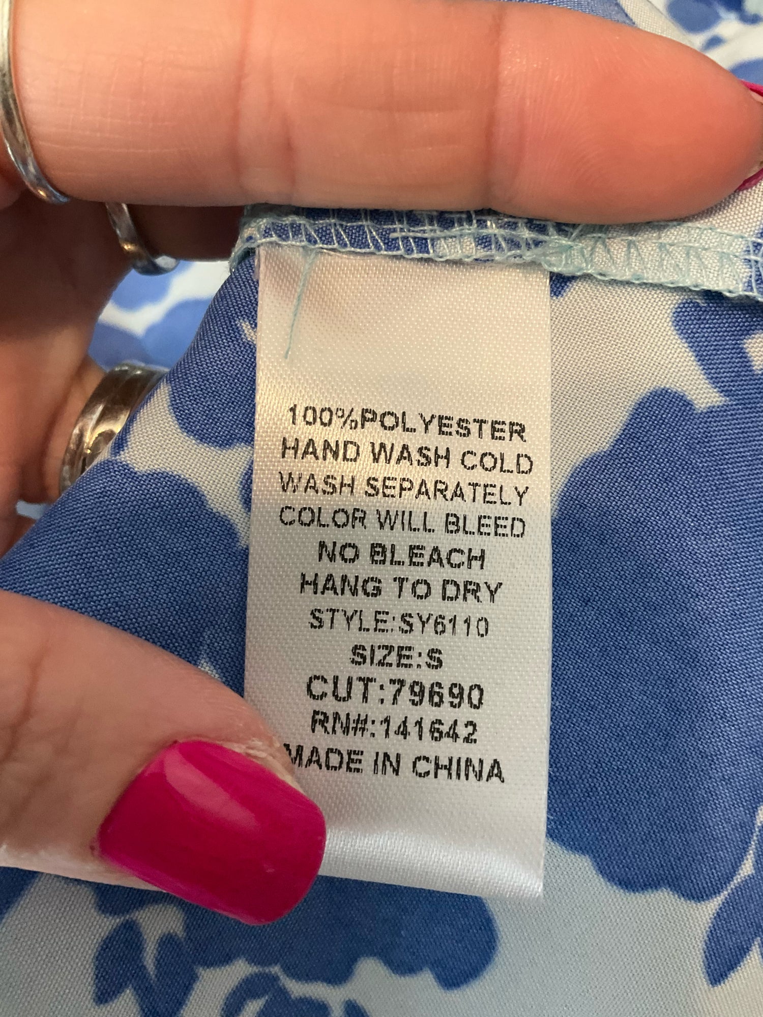 She + Sky Blue Maxi She + Sky Blue Floral Smocked Tiered Midi Dress Size Small - Size S