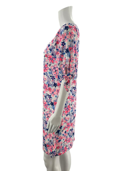 Lilly Pulitzer Pink/White/Blue Floral Pre-Owned Ladies Dress - Size XS