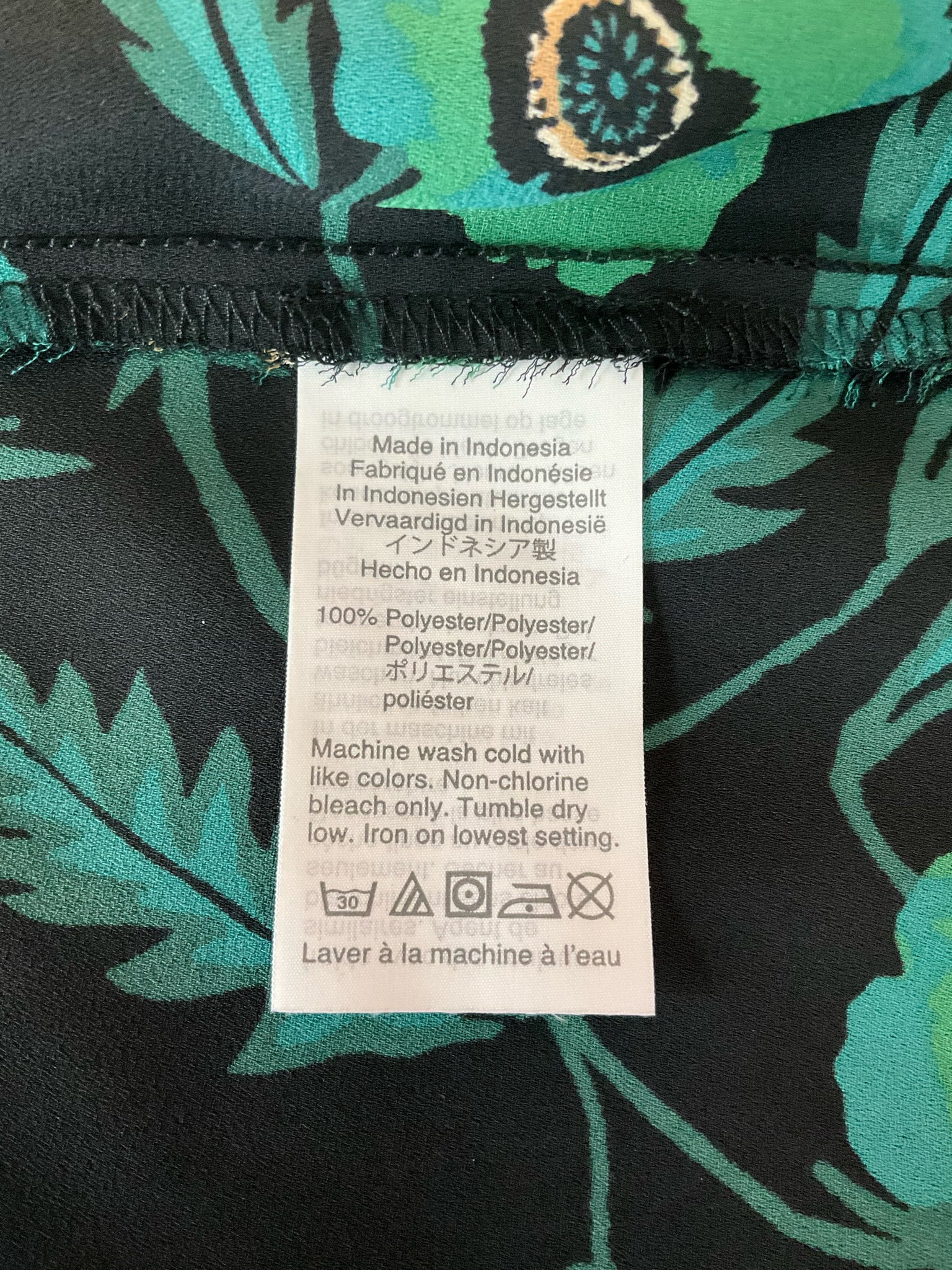 J.Crew Black/Green Sleeveless J. Crew Black &amp; Green Poppy Floral Sleeveless Shell Top Size 12 - Size 12
