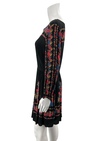 Free People Shake It Floral Tiered Mini Dress Tunic Size 8