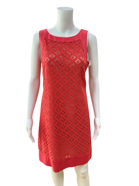 Jessica Howard Coral Geometric Lace Sheath Dress | Size 6