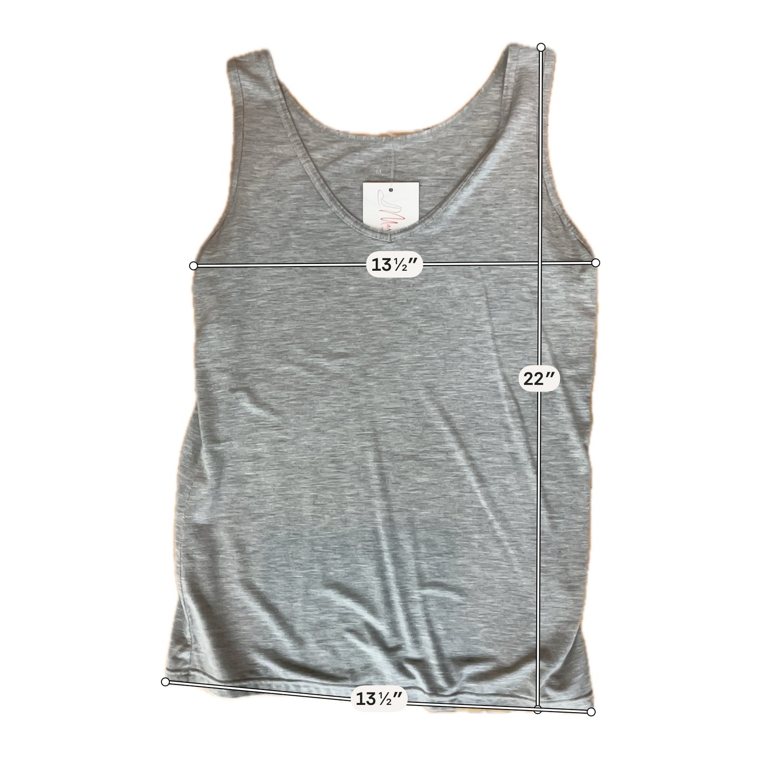 Heather Gray Modal Spandex Blend Soft Stretch Tank Top Size Medium