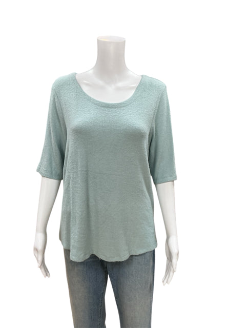 Chico's Aqua Solid Top Size Large