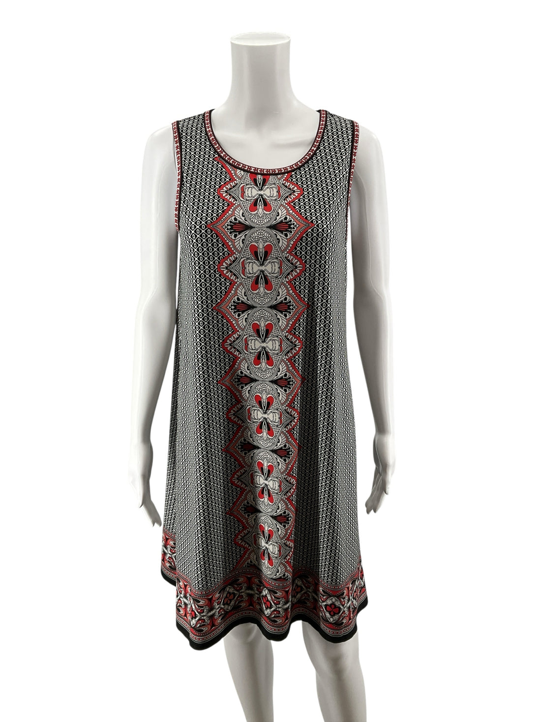 Max Studio Size M Black/White/Red Print Pre-Owned Ladies New With Tags Dress - ONLINE ONLY