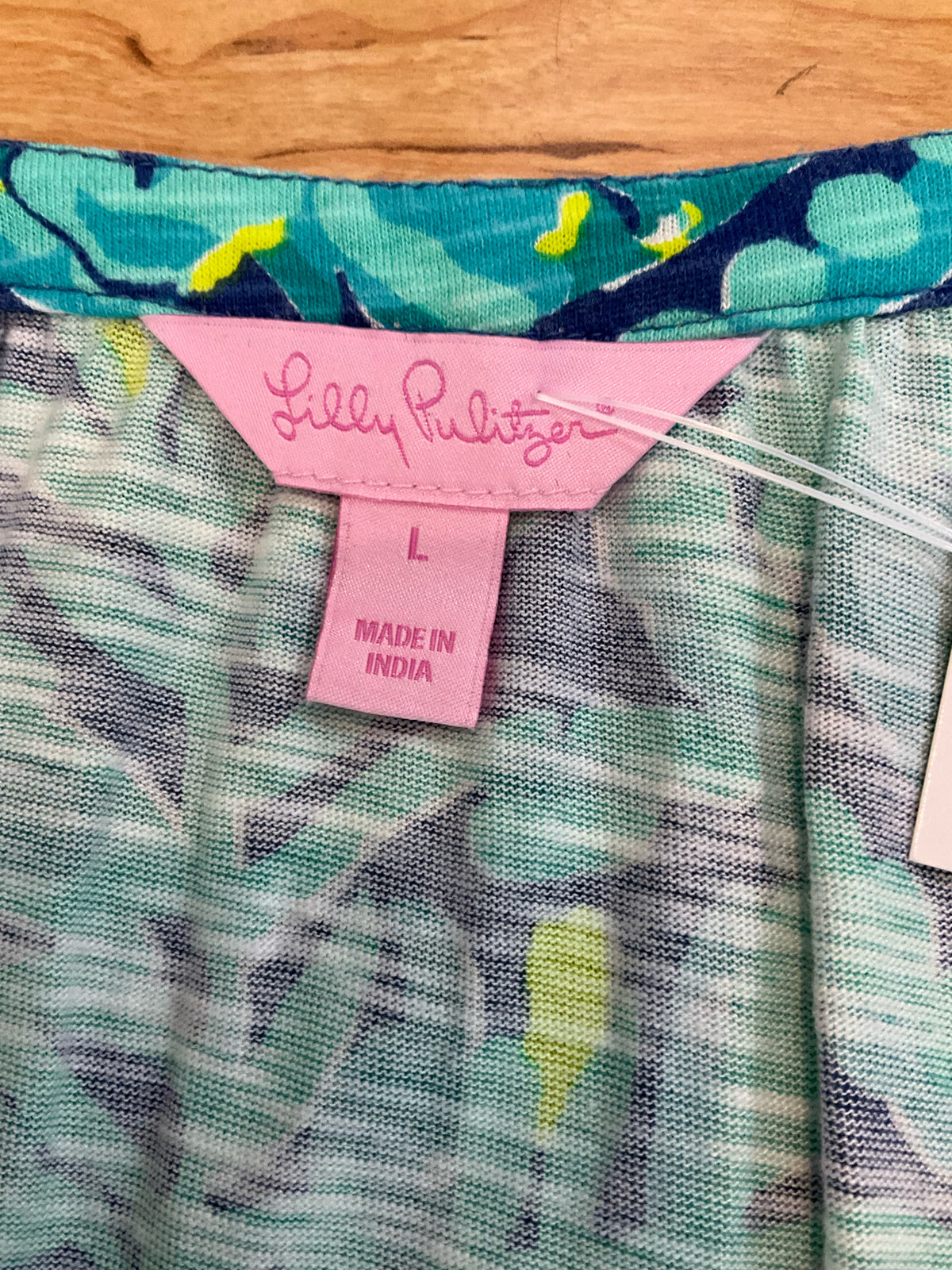Lilly Pulitzer Luxletic Tait Tunic Top High Tide Navy Lucky Bamboo Size Large