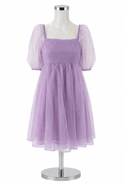 TCEC Lavender Puff Sleeve Babydoll Mini Dress Size Small - ONLINE ONLY