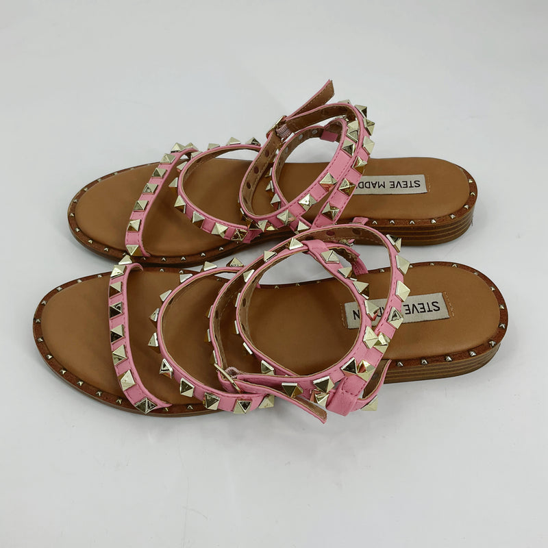 Steve Madden Pink/Gold Studded Pre-Owned Ladies Sandals - Size 7 - Margaret’s Fine Consignment