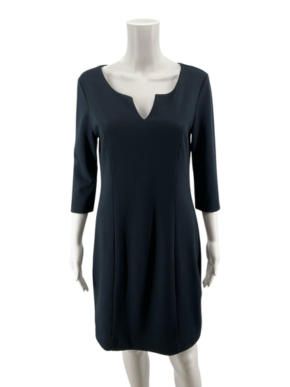 Banana Republic Navy Blue V-Notch Ponte Sheath Dress Size 6