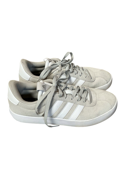 Adidas Gazelle Womens Sneakers Sz 8.5 Grey Suede White Stripes Pre-Owned