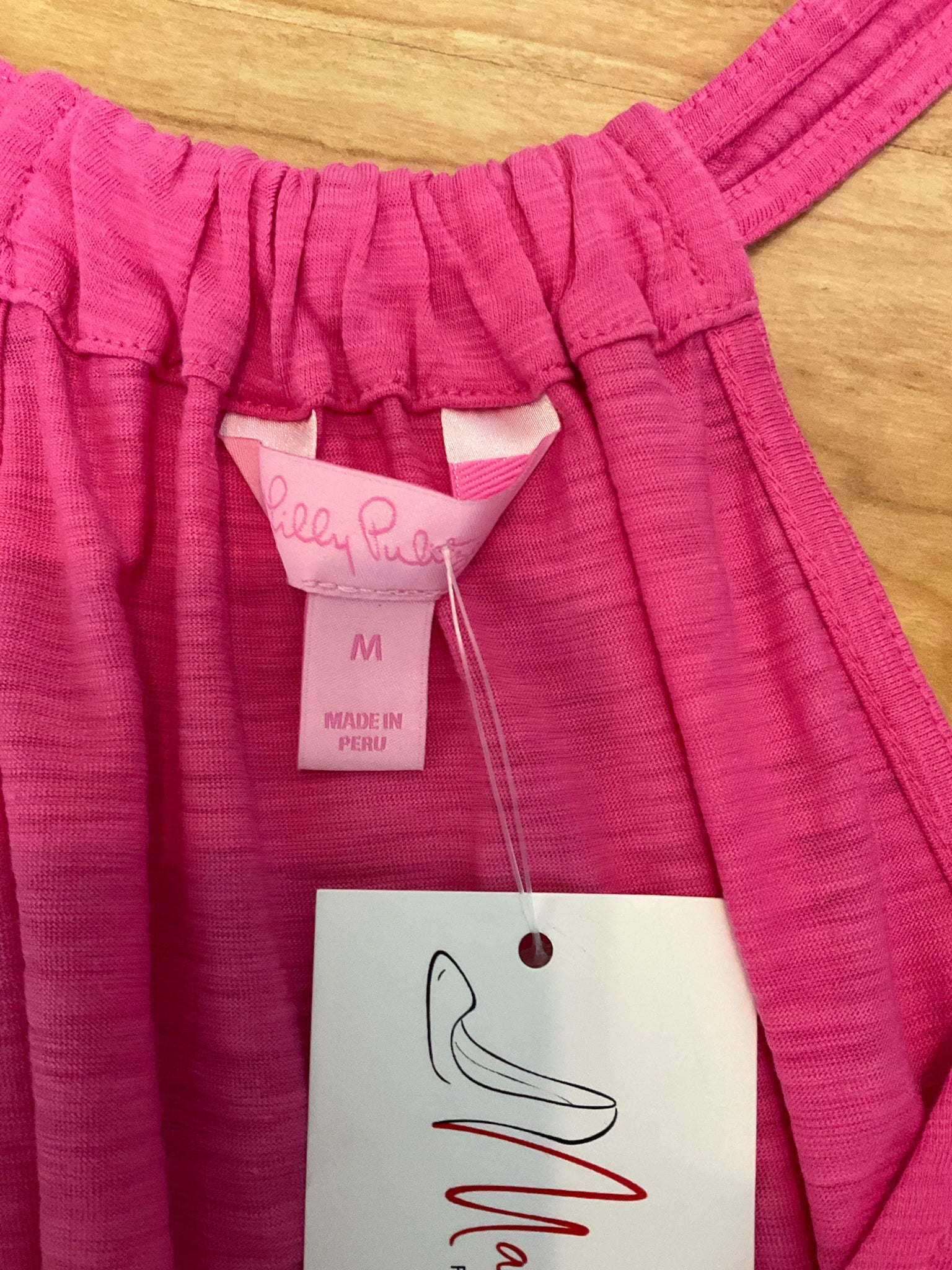 Lilly Pulitzer Luxletic Corina Racerback Tank Top Medium Pink Pima Cotton