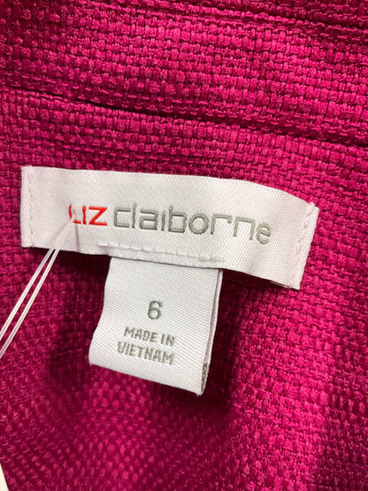 Liz Claiborne Raspberry Pink Notched Lapel Blazer Vest Size 6