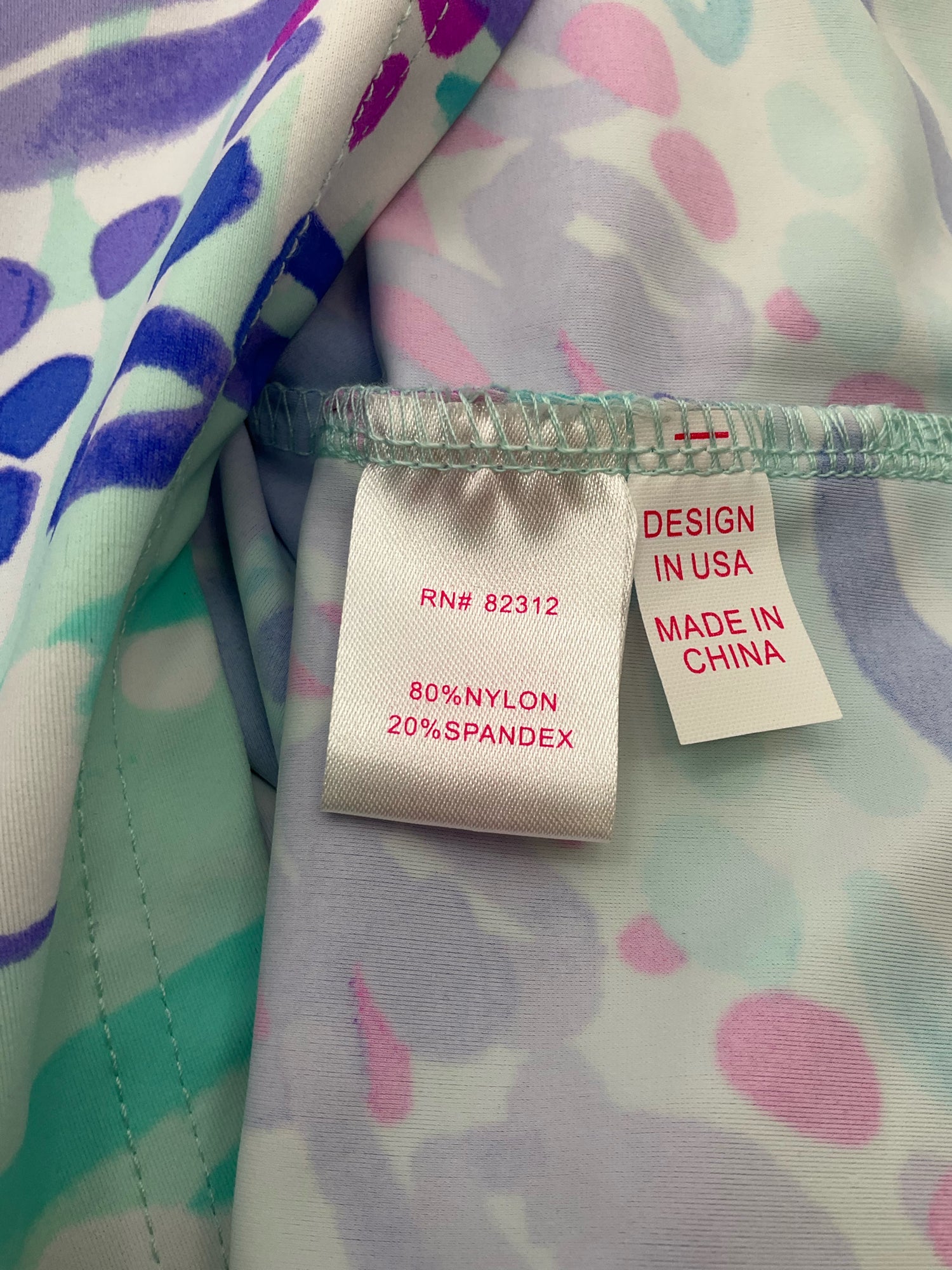 Aryeh Aqua/Purple Sleeveless Aqua/Purple Print Pre-Owned Ladies Dress - Size Small - Size S