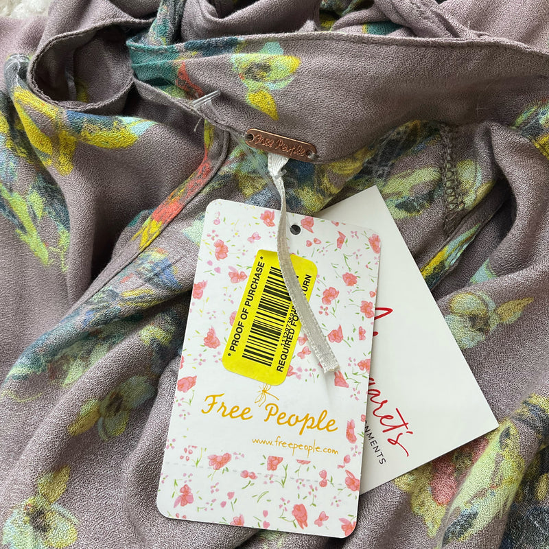Free People Taupe/Multi Floral Pre-Owned Ladies New with Tags Dress - Size Small - Margaret’s Fine Consignment