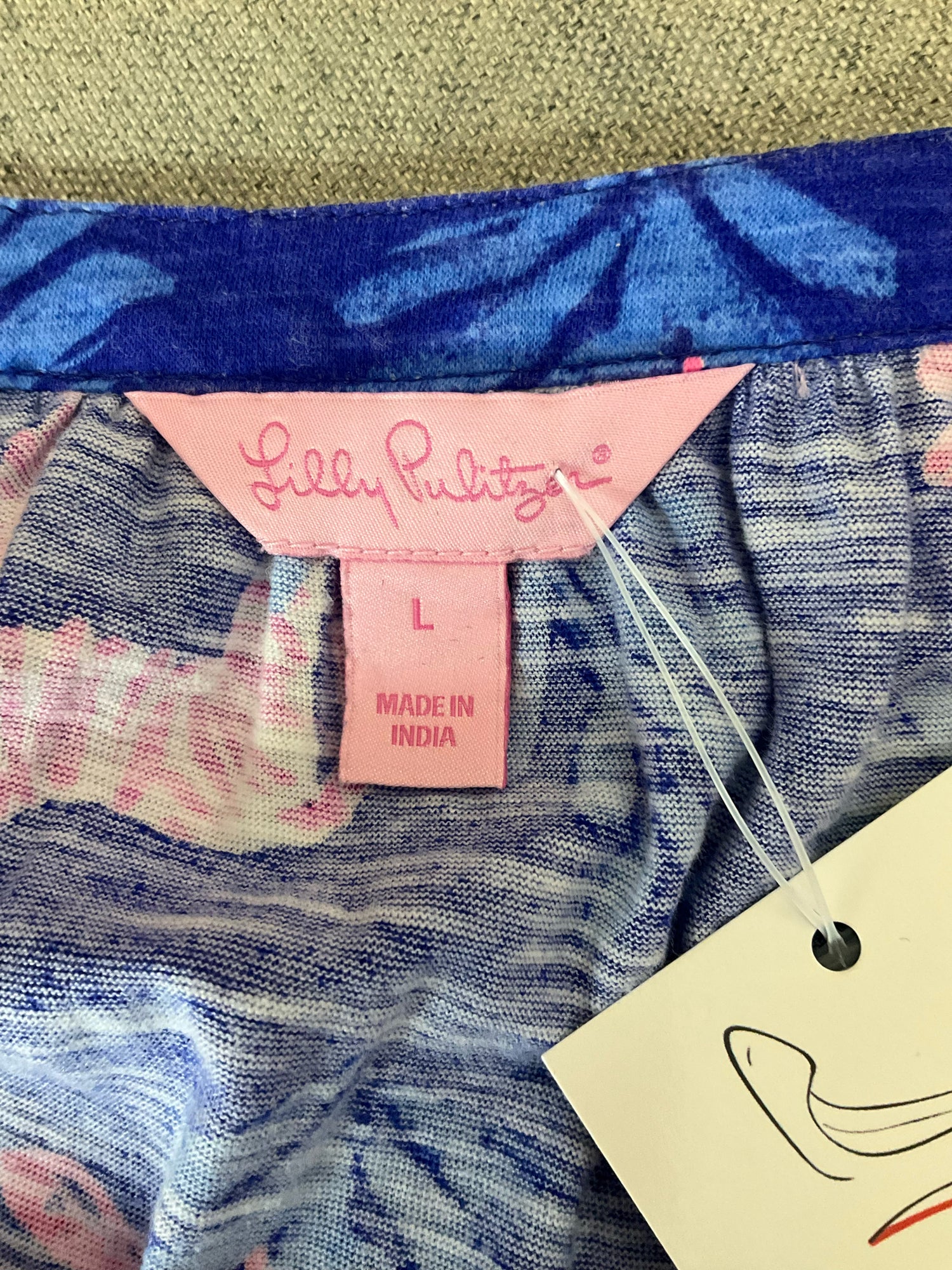 Lilly Pulitzer Matilda Tunic Top On Parade Print Blue Pink Zebra Size Large