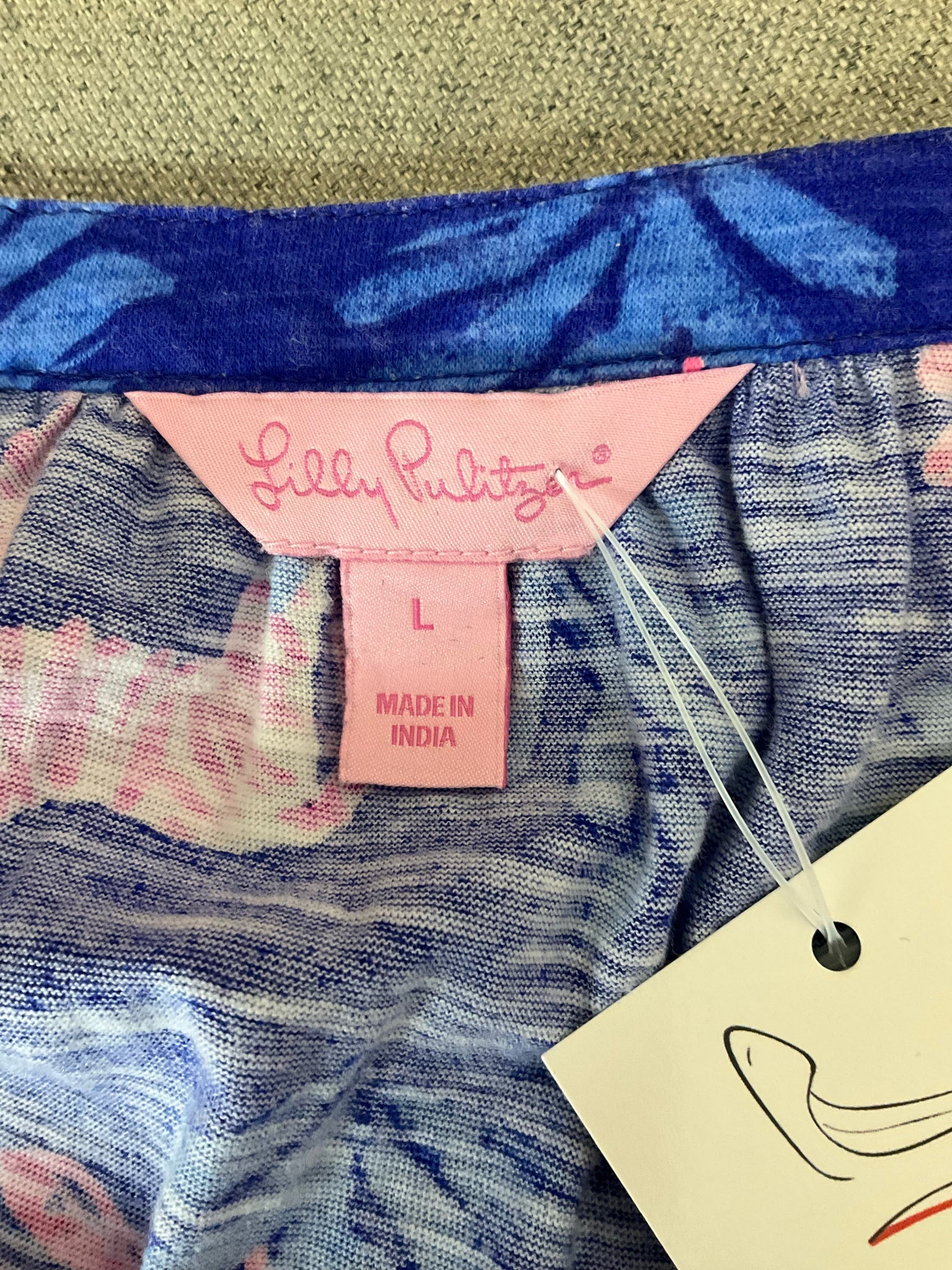 Lilly Pulitzer Matilda Tunic Top On Parade Print Blue Pink Zebra Size Large