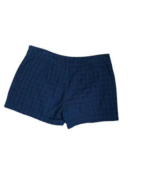 Cabi Navy Blue Eyelet Cotton Skorts Scalloped Hem Size 8