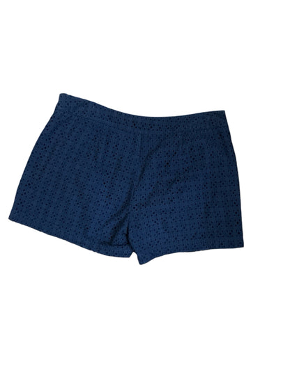 Cabi Navy Blue Eyelet Cotton Skorts Scalloped Hem Size 8