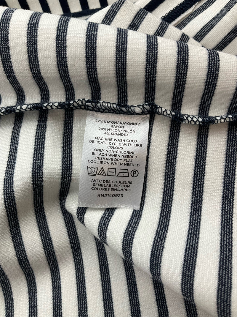 Loft Navy/White Stripe Pre-Owned Ladies New With Tags Dress - Size Large