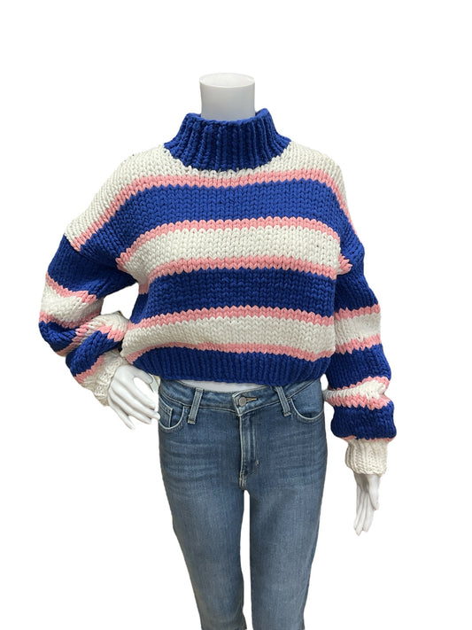 yllw Size S/M white/pink/blue Knit Casual Top - Downstairs