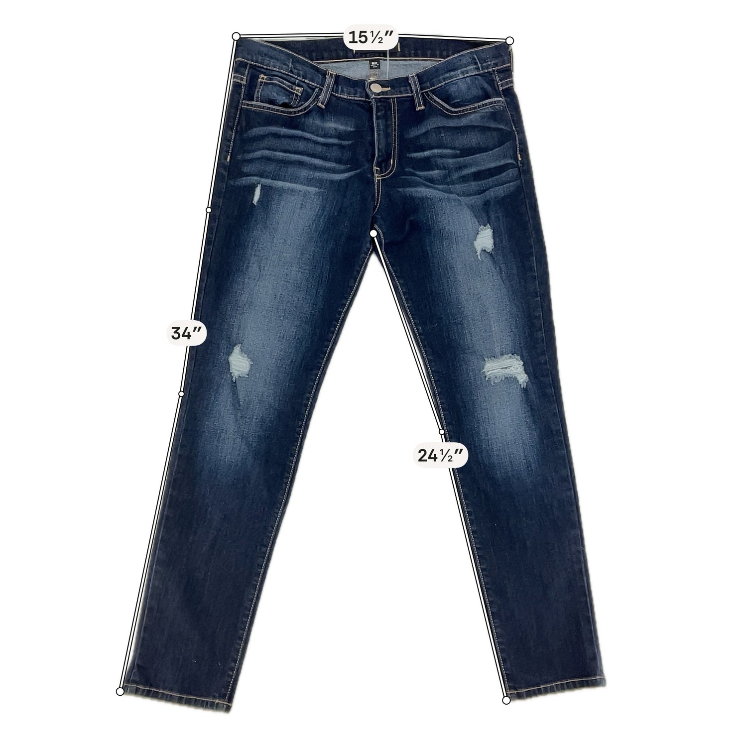 Flying Monkey Platinum Mid Rise Distressed Skinny Jeans Size 6