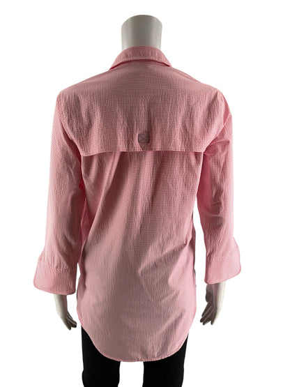 Vineyard Vines white and pink striped pre-owned pullover tunic, size 00, featuring a coastal preppy design.