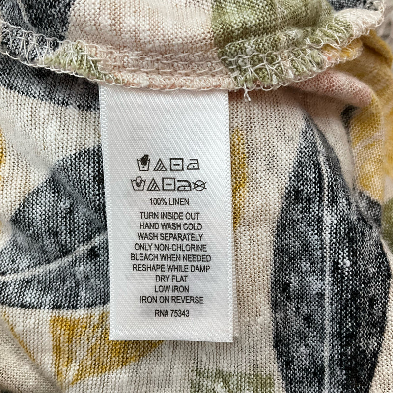Rachel Zoe Tan/Green/Blush/Black Floral Pre-Owned Casual Top - Size Large