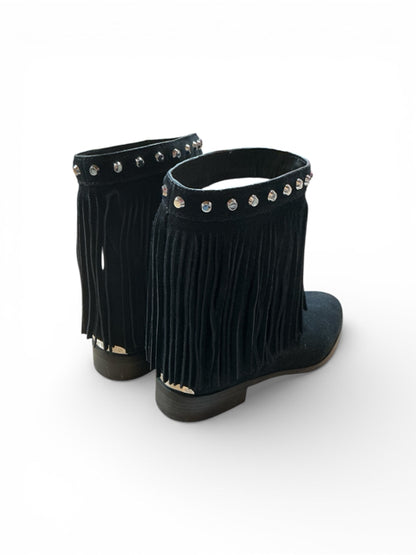 Michael Kors Black Fringe Pre-Owned Ladies Booties - Size 7.5 - Margaret’s Fine Consignment