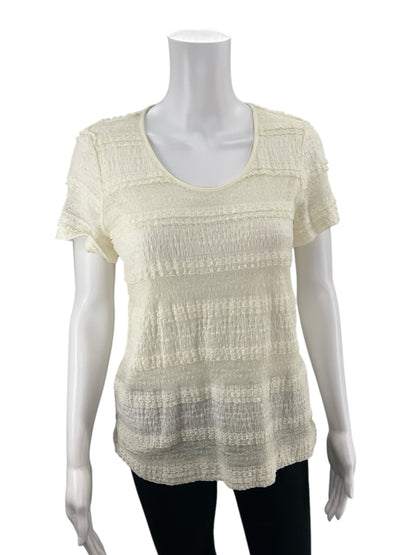 Chico's Cream Lace Top Size Medium