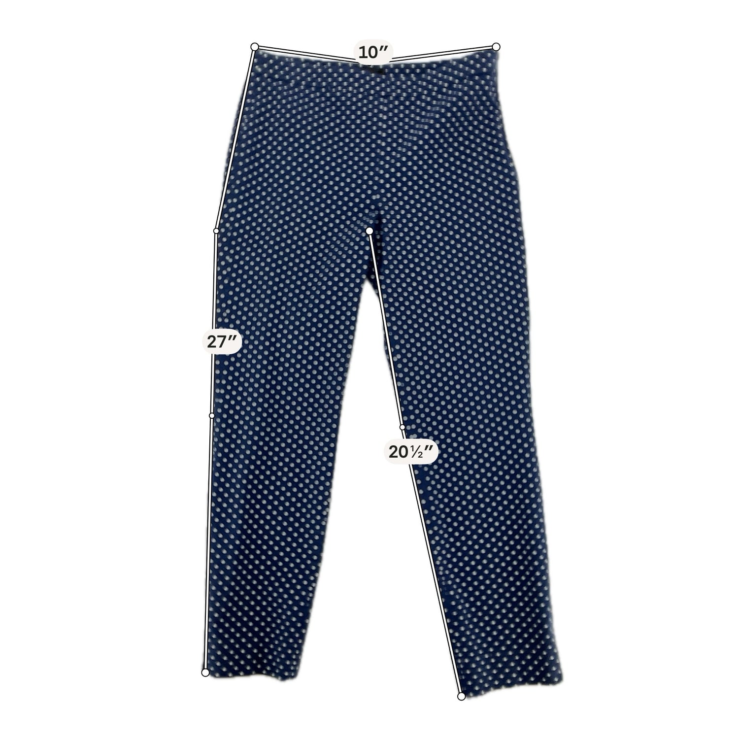 Talbots Polka Dot Chatham Ankle Pants Navy White Stretch Size 8