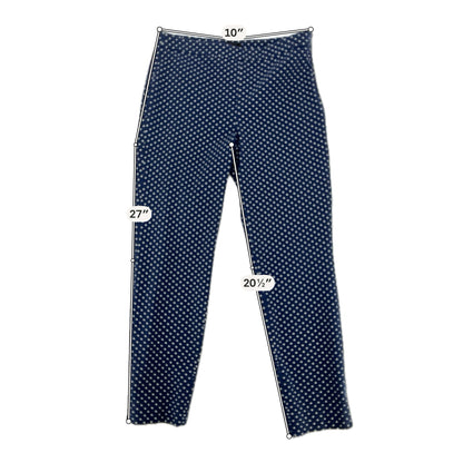 Talbots Polka Dot Chatham Ankle Pants Navy White Stretch Size 8