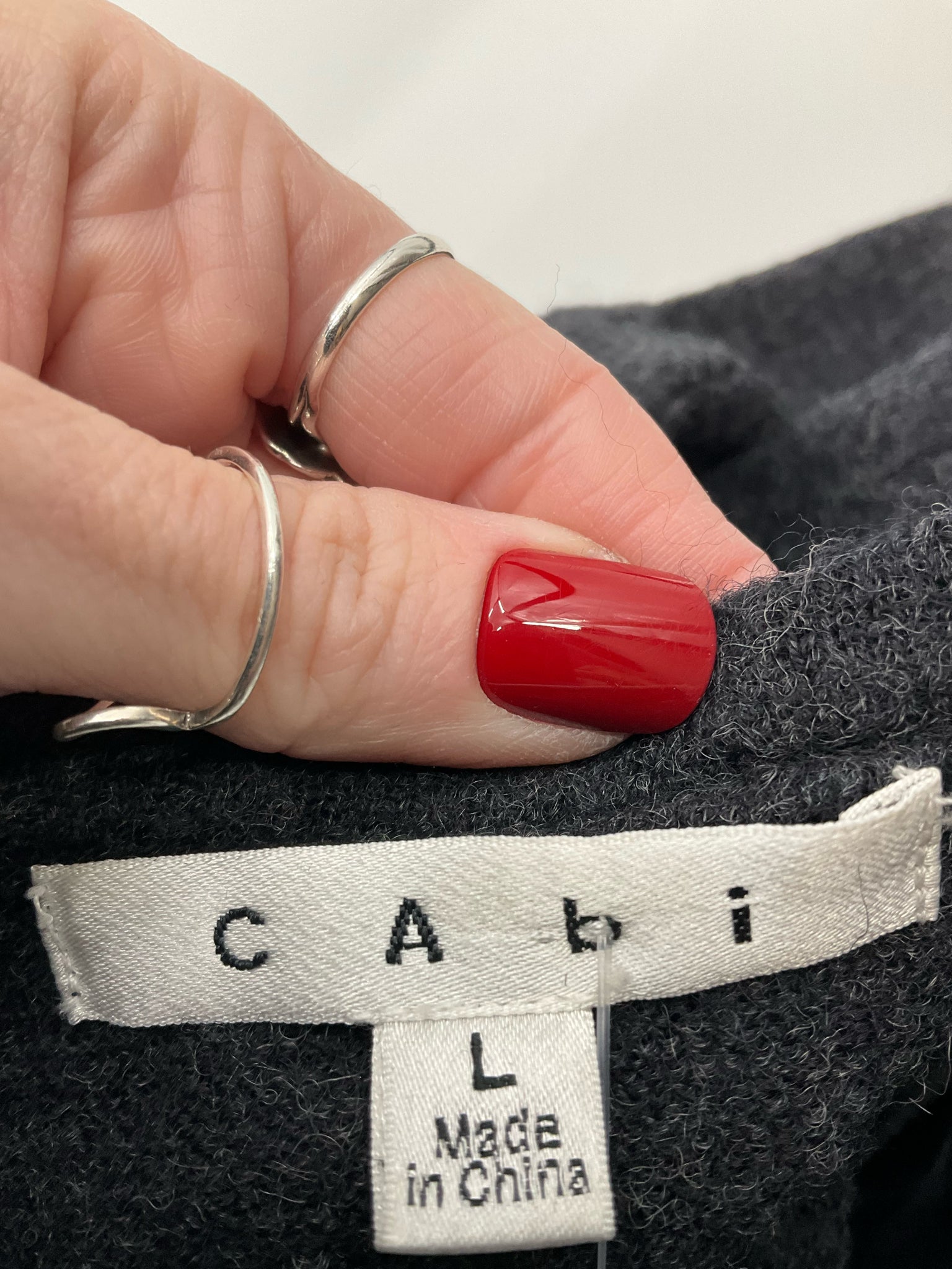 Cabi Gray Solid Pre-Owned Ladies Jacket - Size Large