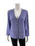 St. John Collection Purple Sweaters Purple V-Neck Santana Knit Cardigan Sweater Size Medium - Size M