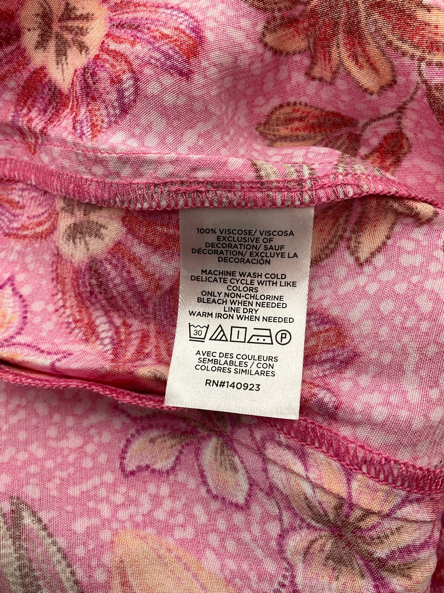 Loft pink/white/red Floral Pink/White/Red Floral Pre-Owned Ladies Dress - Size Medium - Size M