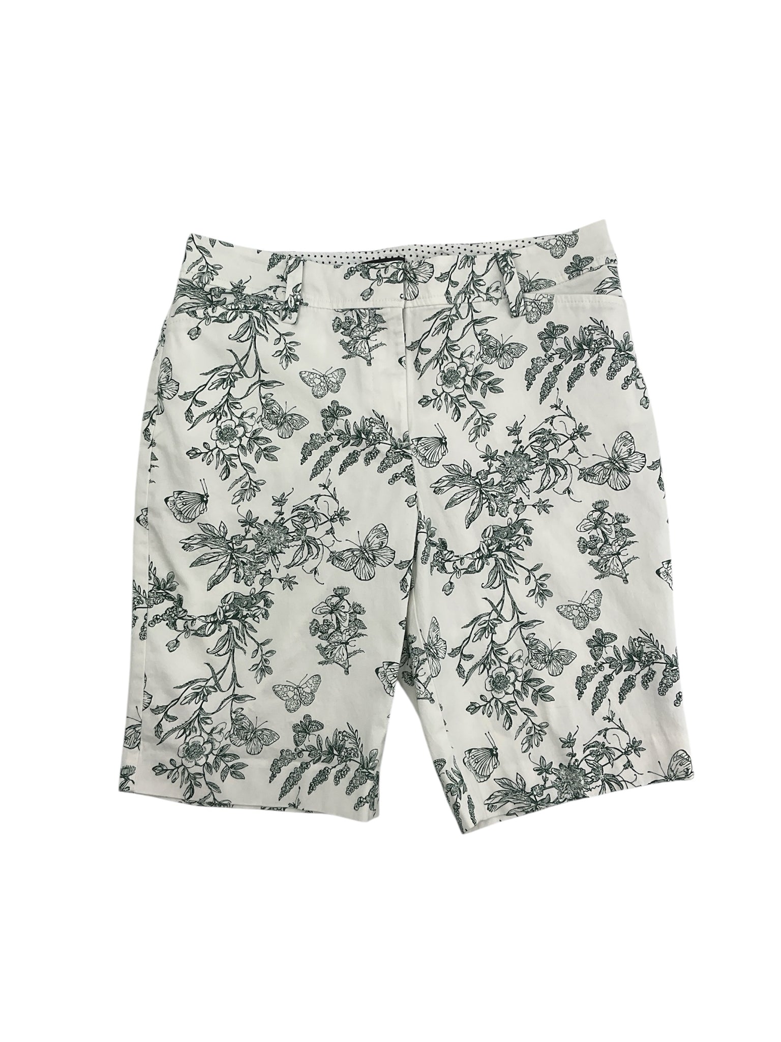 Talbots Floral Butterfly Print Bermuda Shorts Size 6
