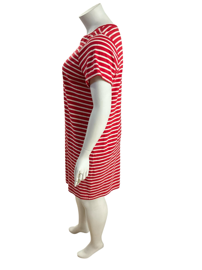 Sonoma Red & Tan Striped T-Shirt Dress – Size XXL, Excellent Condition - Margaret’s Fine Consignment