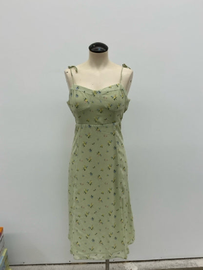 Forever 21 Floral Mini Dress Sleeveless Sundress Mint &amp; Yellow Size Large - ONLINE ONLY