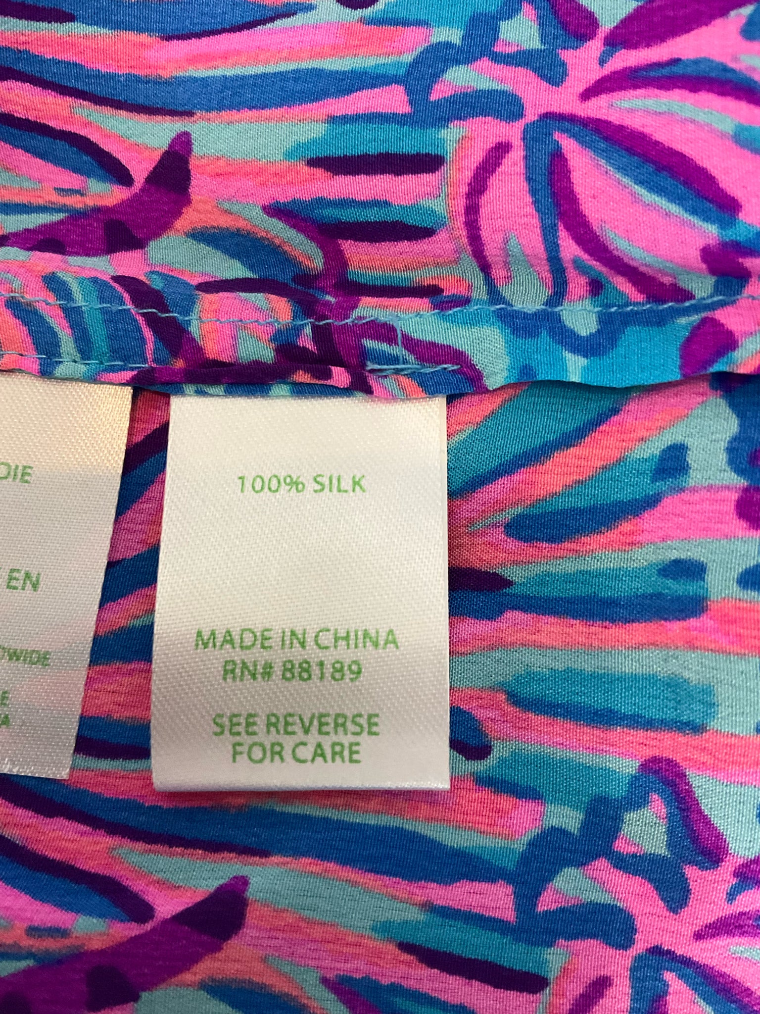 Lilly Pulitzer Elsa Silk Top Macaw Blue Big Flirt Blouse Size Large