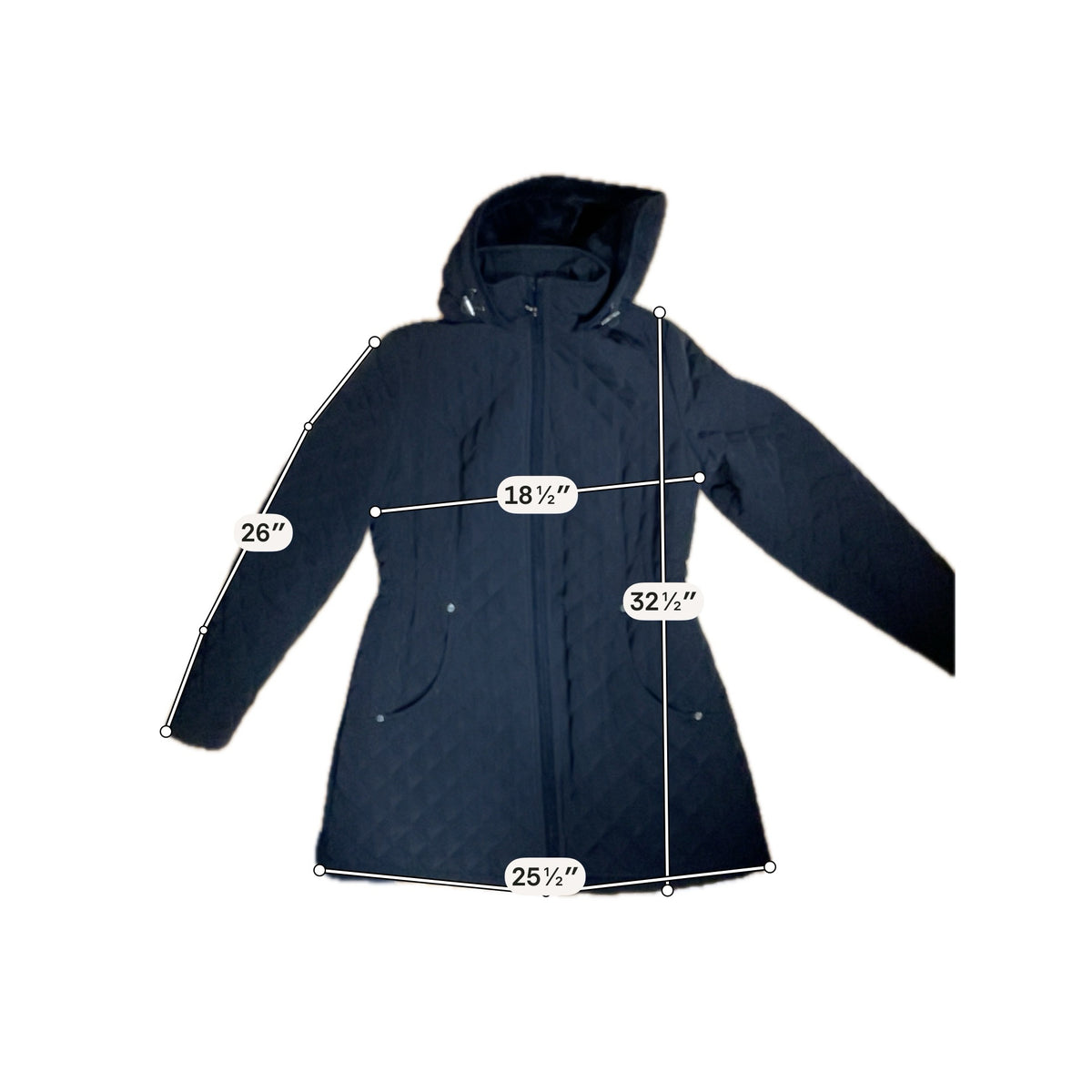 Laundry by Shelli Segal Black Quilted Hooded Puffer Coat | Size Large