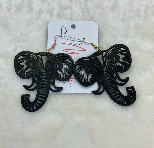 Black Elephants Earrings