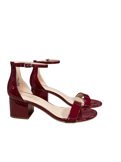 Madden Girl Beella Red Patent Ankle Strap Block Heel Sandals | Size 7 - ONLINE ONLY