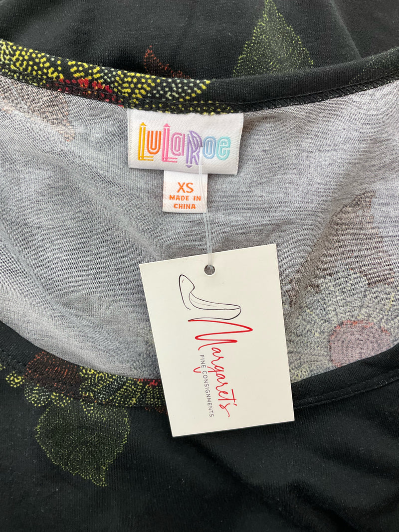 Lularoe Black/Yellow Sunflowers Pre-Owned Ladies Dress - Size XS