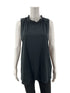Black T.la sleeveless tank top tunic with mock neck, size large, showcasing a bohemian casual style.