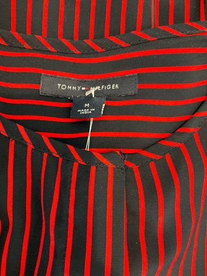 Tommy Hilfiger Navy &amp; Red Striped Sleeveless Peplum Tunic Top Size Medium - ONLINE ONLY